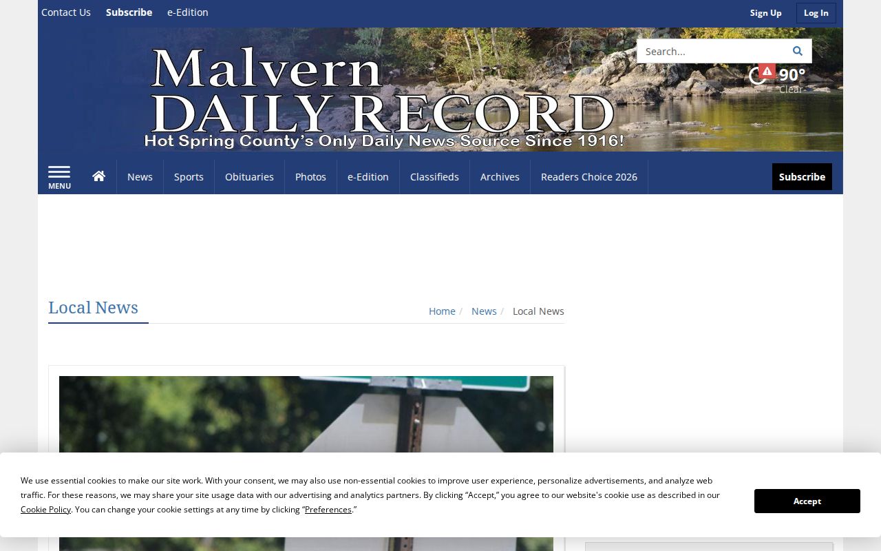 Malvern Daily Record local news coverage for Hot Spring County arrest and court records