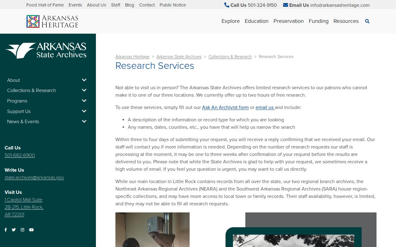 Arkansas State Archives research route for older Hot Spring County arrest records